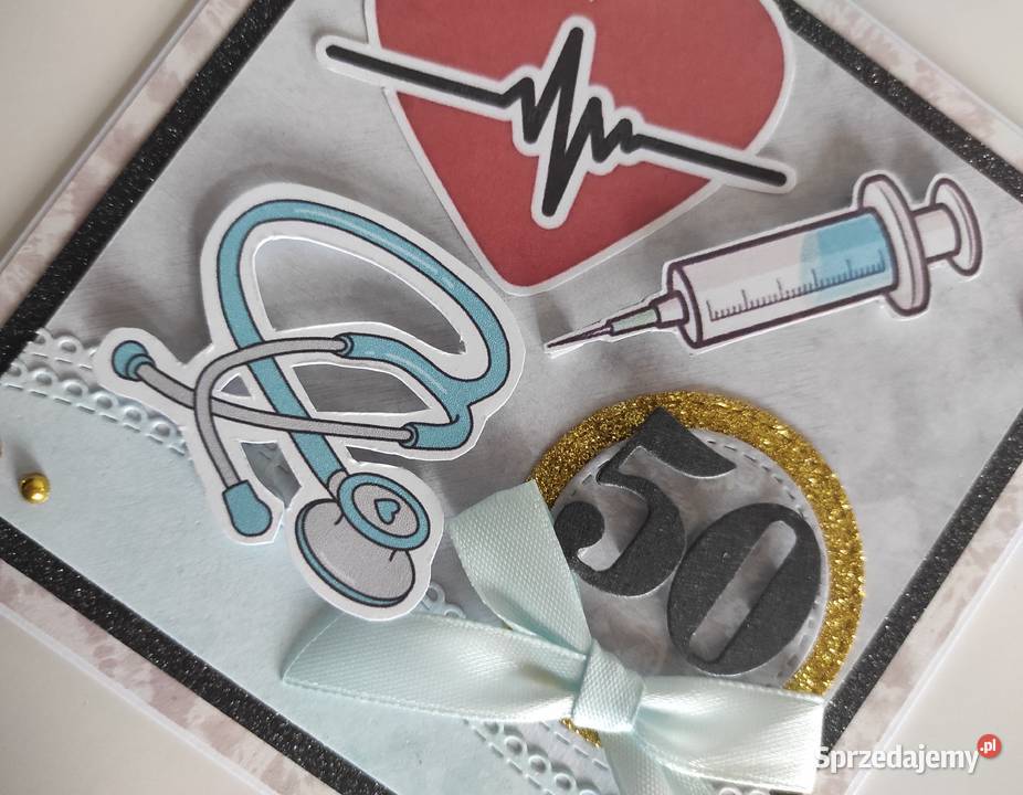 Kartka ręcznie robiona na urodziny medyczna łódzkie Łódź