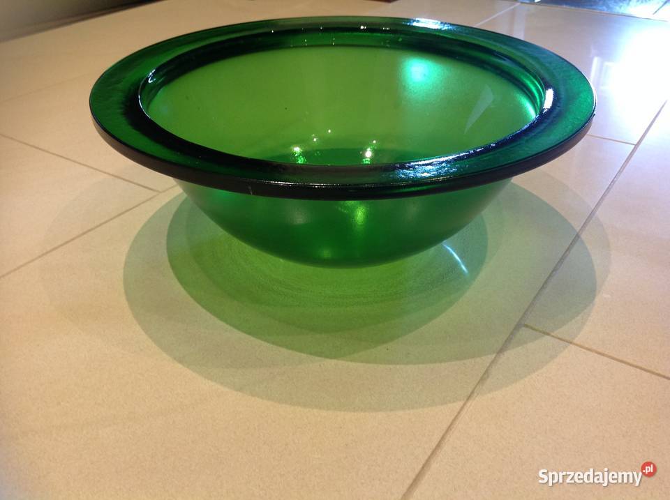 Stara Duża Misa grube zielone szkło Dekoracja Ceramika i szkło Nowa Sól sprzedam