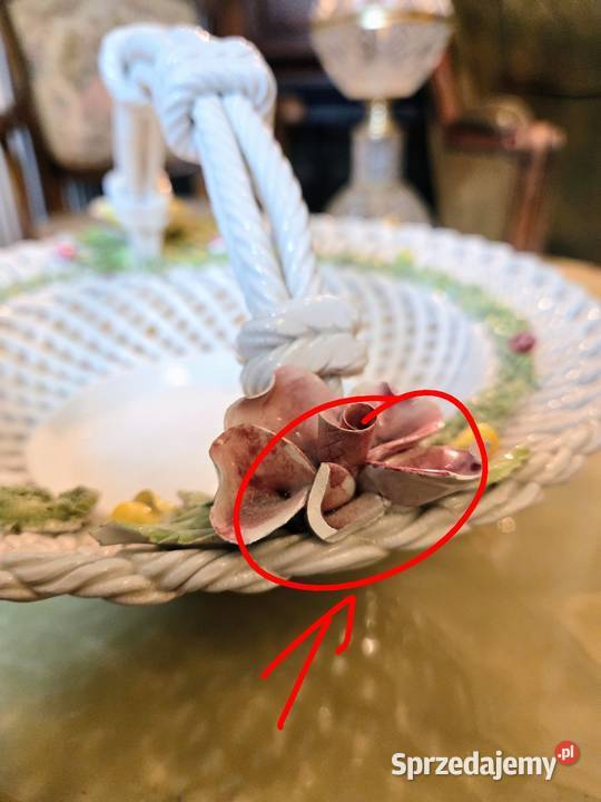 Porcelanowy Włoski koszyk koszyczek Bassano Kalisz