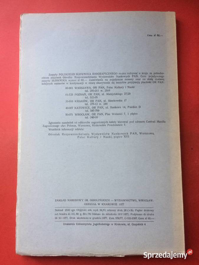 3220 Polski Słownik Biograficzny Szczecin