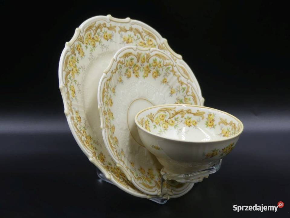 Komplet śniadaniowy Sorau Żary piękne reliefy