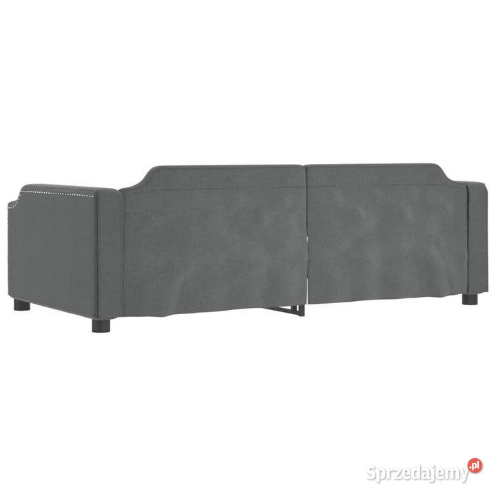 Sofa z funkcją spania ciemnoszara obita tkaniną Łóżka Warszawa