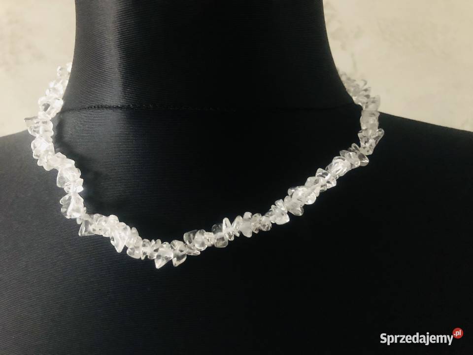 NOWE Korale koraliki kamienie białe srebrne Łódź sprzedam