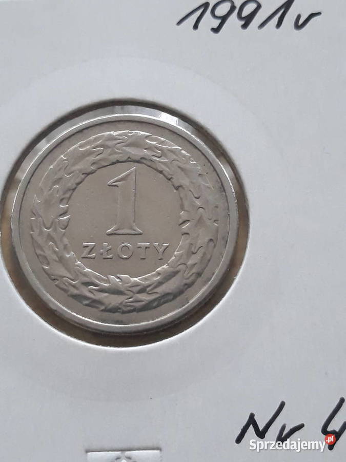 1 Złoty 1991 r 4 rzadkość Numizmatyka Konin