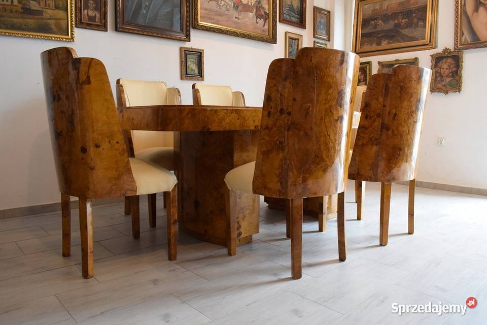 BIAŁY KRUK Stół Art Deco 6 Krzeseł Krzesło małopolskie sprzedam