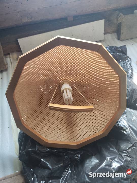 Lampa sufitowa regulowana drewniana rattan podkarpackie Kozłówek sprzedam