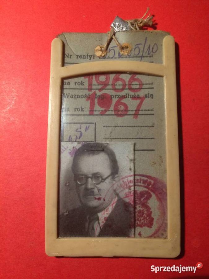 852 Legitymacja U Inwalidy rencisty Szczecin sprzedam