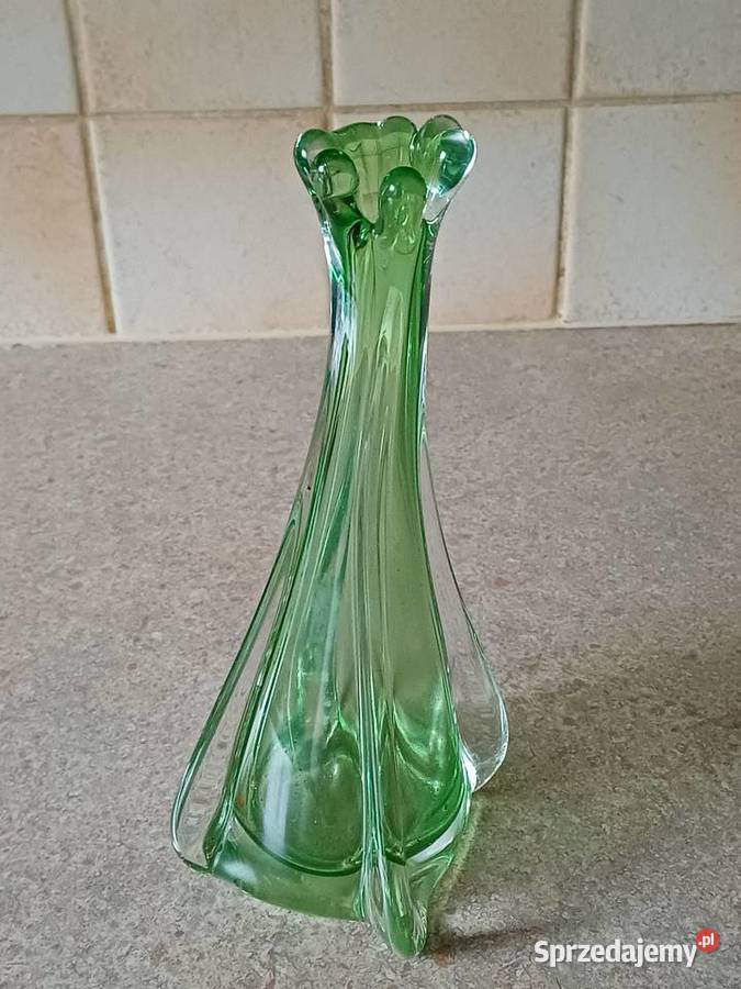 vintage zielony wazonik Nowy Targ