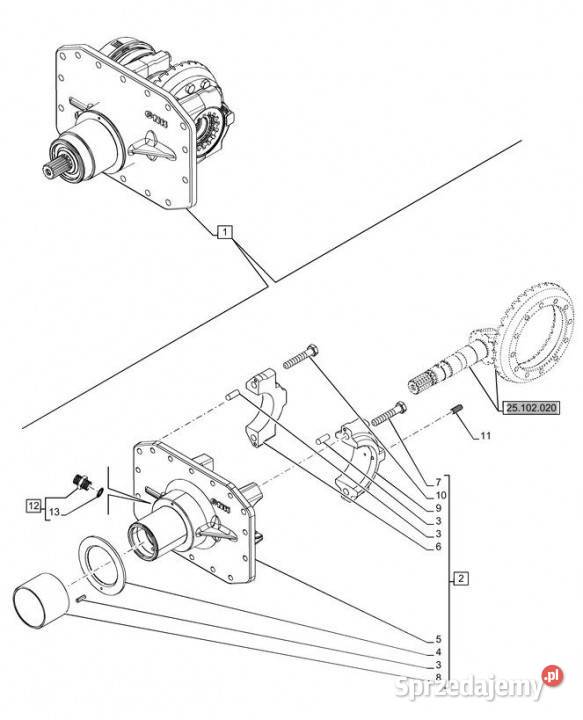 Holland T6070 Element nośny bevel gear 84565055 Jastrzębniki