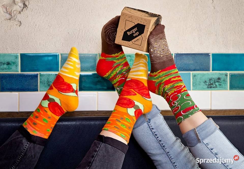 NOWE Skarpetki Burger Vege 2 pary RAINBOW SOCK Rozmiar uniwersalny łódzkie