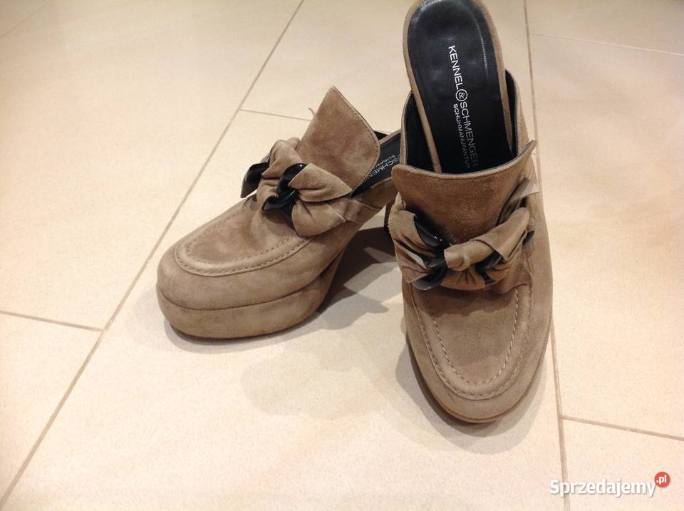 Klapki Skórzane na Platformie KENNELSCHMENGER r Moda i Styl Nowa Sól