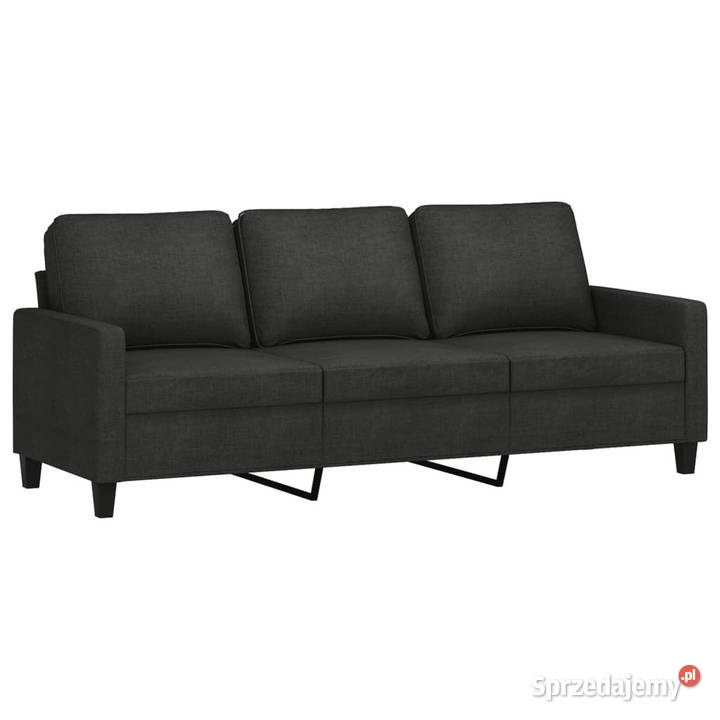 Sofa 3osobowa czarna 180 tapicerowana tkaniną Warszawa