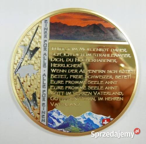 4 x Medal Moneta SZWAJCARIA ZŁOTO 50 mm Olbrzym Modelarstwo Sosnowiec