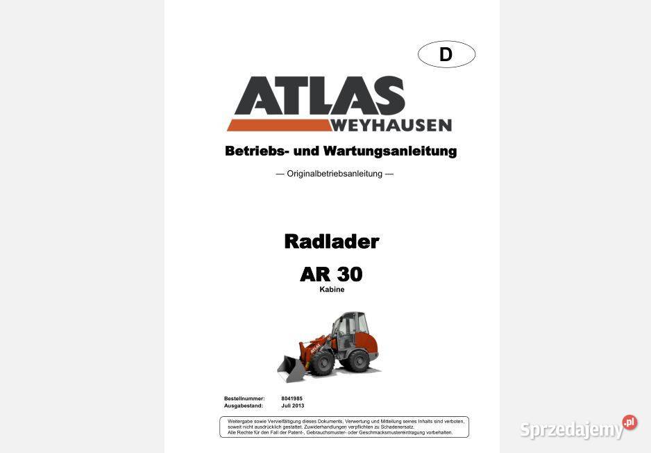 ATLAS AR85e AR75ET AR30 AR75e instrukcja obsługi Poradniki, albumy i reportaże Poradniki, albumy i reportaże Kielce