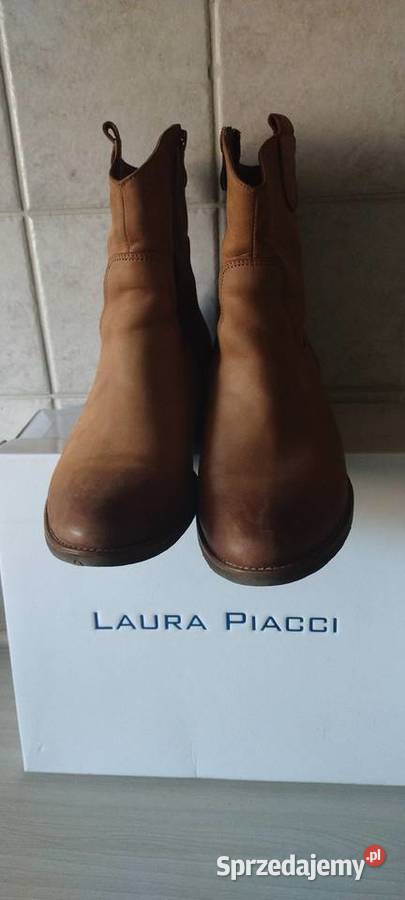 Buty damskie botki Laura Piacci skóra Kozaki Lublin