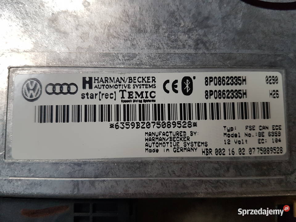 AUDI A4 B7 KOMPUTER MODUL BLUETOOTH 8P0862335H komputery Układ elektryczny sprzedam
