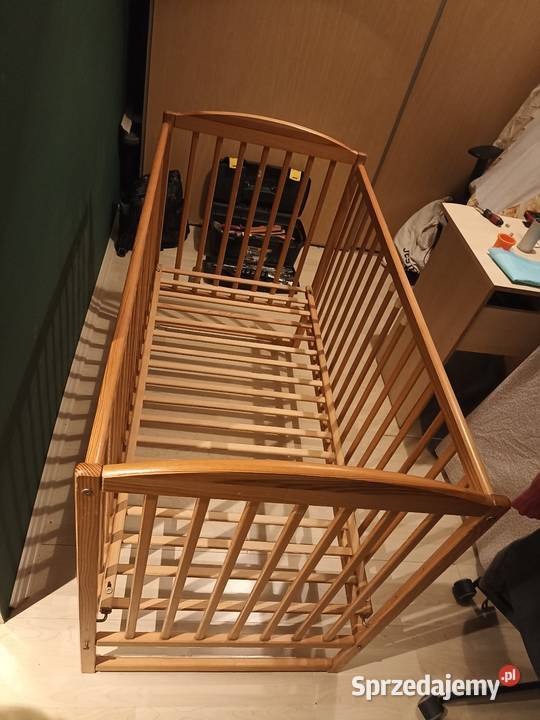 Łóżeczko dziecięce drewniane szuflada dodatkowe 70cm