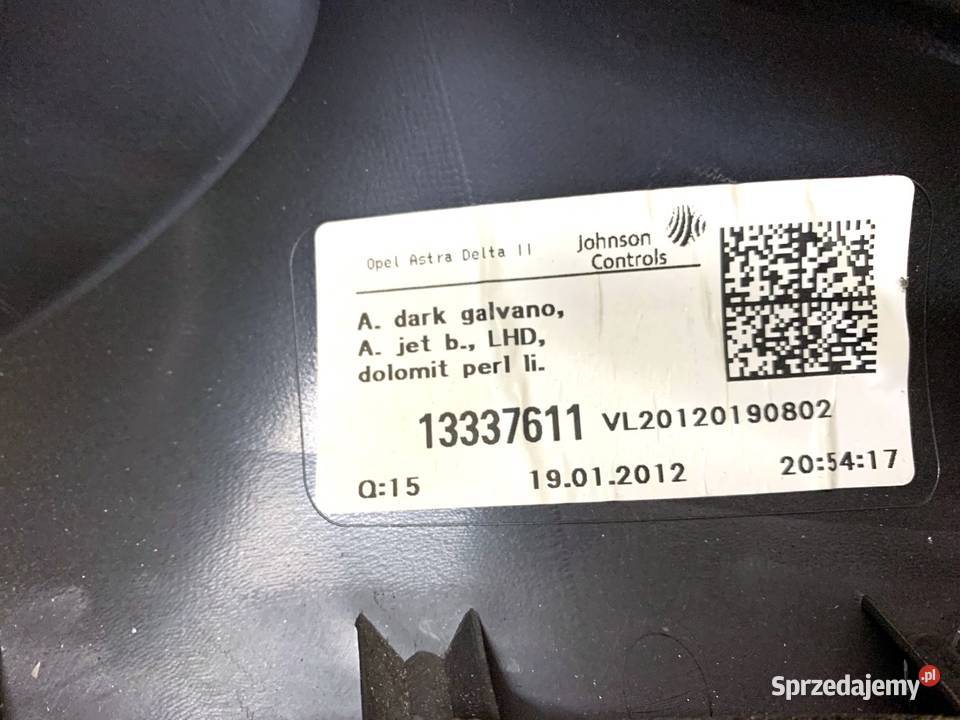 BOCZEK DRZWI LEWY PRZÓD OPEL ASTRA J Hatchback osobowe Tapicerki samochodowe