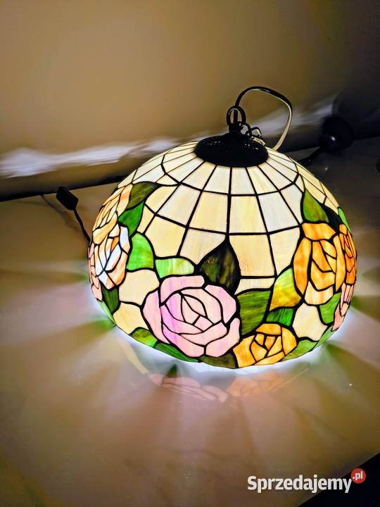 Tiffany lampa wisząca witrażowa kwiaty dolnośląskie sprzedam