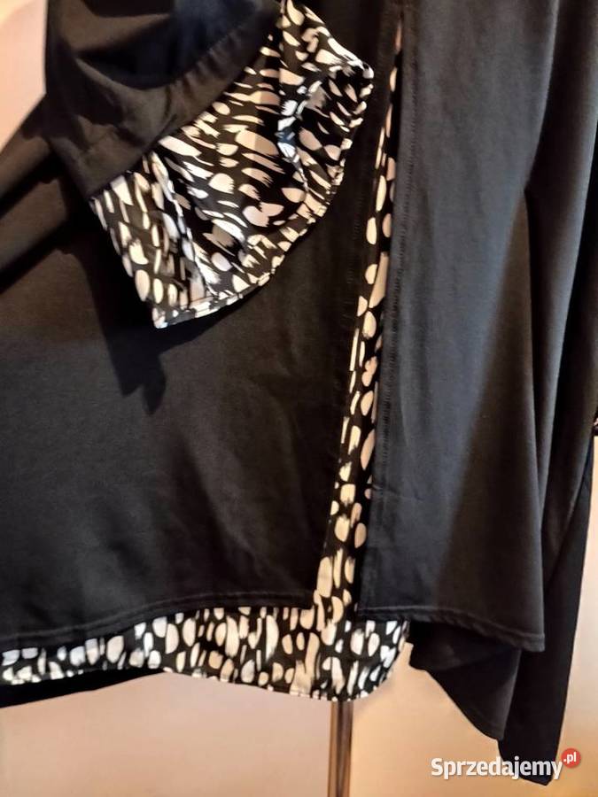czarna elegancka tunik bluzka 54 34