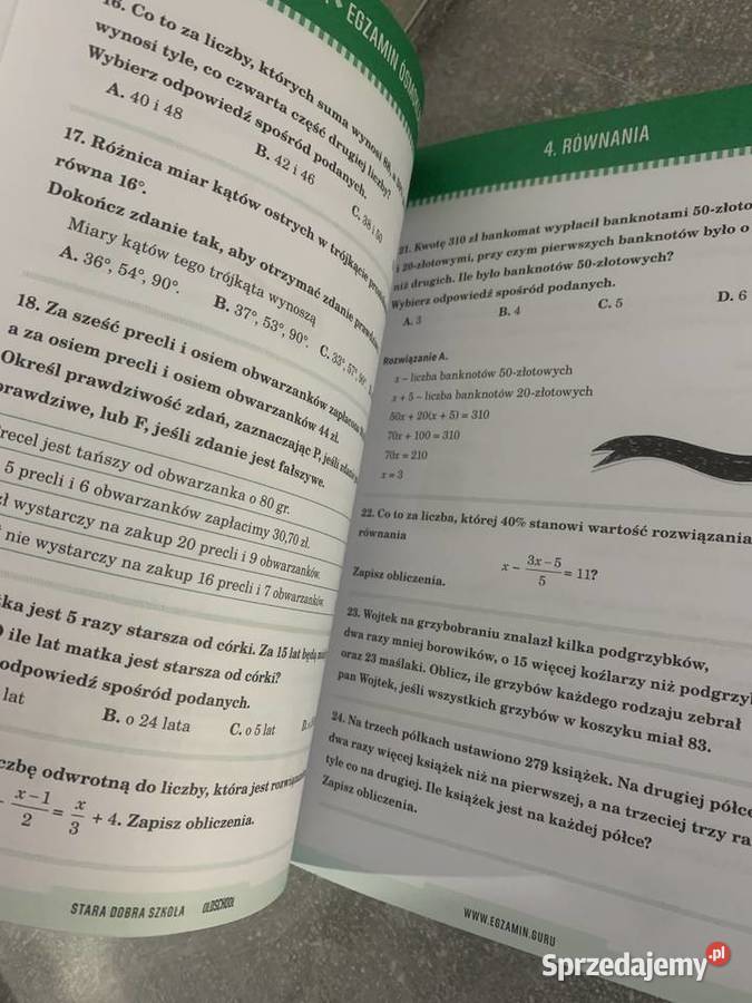 Repetytorium Matematyka Egzamin ósmoklasisty miękka sprzedam