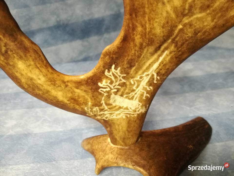 Świecznik wykonany z poroża Wystrój okien Stargard sprzedam