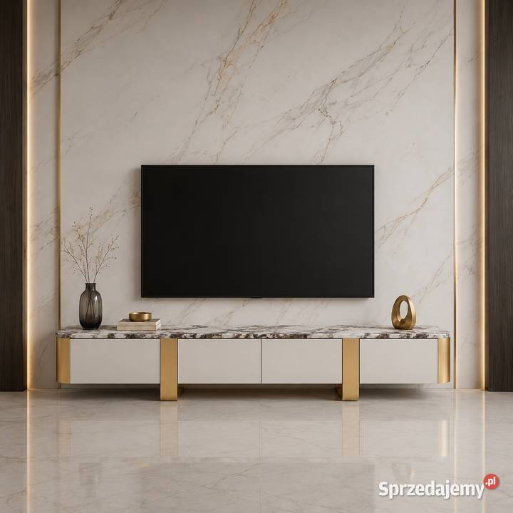 Komoda RTV biała szafka pod telewizor Sofia Golkowice