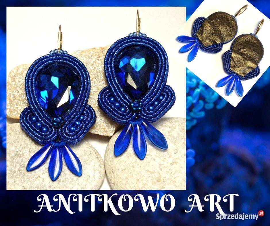 KOLCZYKI Z DUŻYM KRYSZTAŁKIEM SUTASZ chabrowe Warszawa