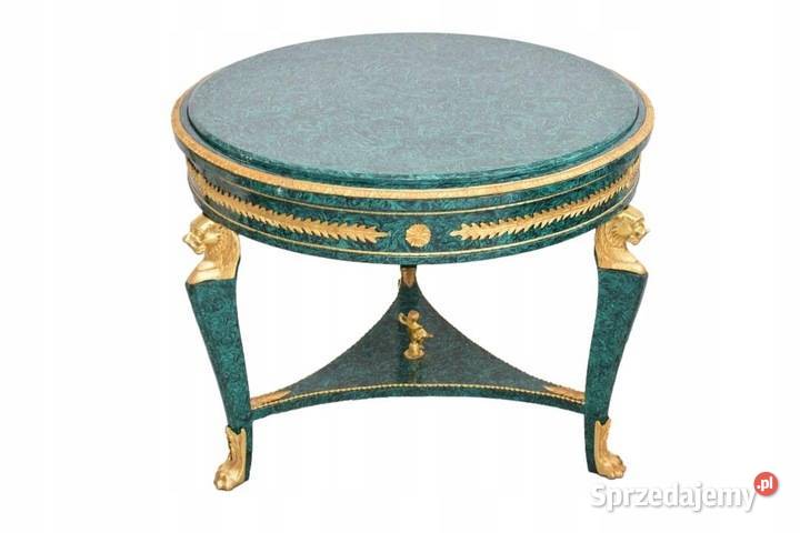 Królewski Drewniany Stół Vintage Malachit Kolor Kraków