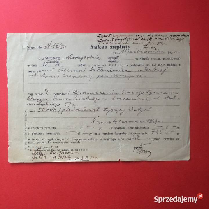 1702 Nakaz Zapłaty Nowogard Szczecin