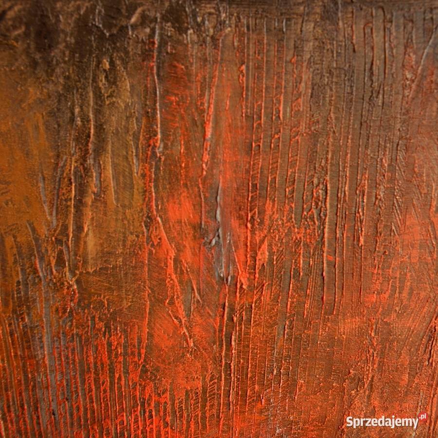 Rusty obraz do salonu abstrakcja strukturalna na Malbork