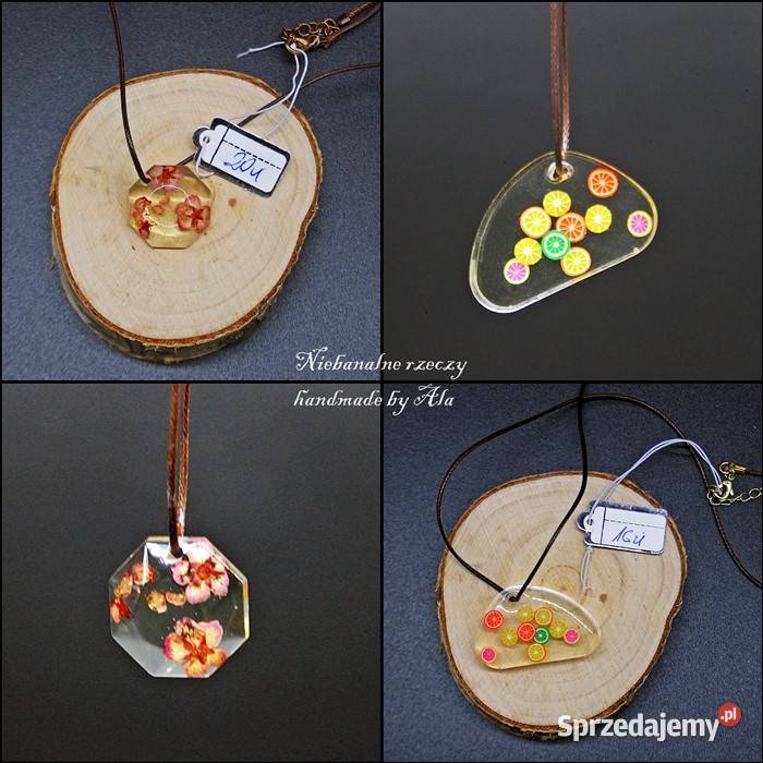 Biżuteria z żywicy wisiorek naszyjnik Kutno