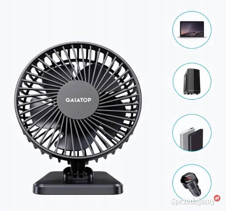 Gaiatop Wentylator Biurkowy USB Cichy 3 Biegi Rzeszów