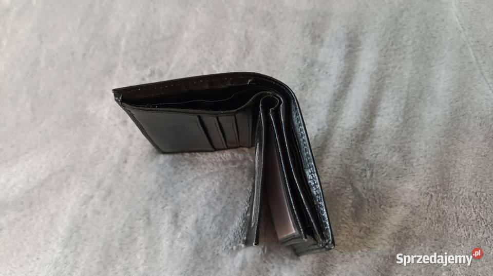 Nowy męski czarny skórzany portfel z wieloma Pozostałe mazowieckie Warszawa