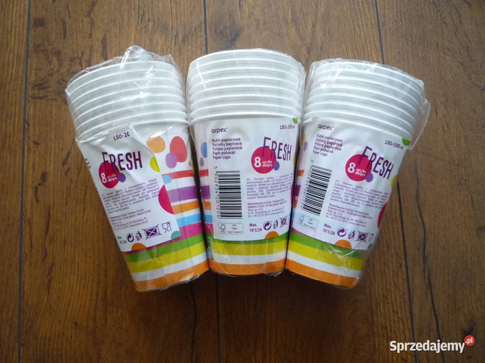 24 sztuki Arpex Kubki papierowe 200ml Fresh Szczecin