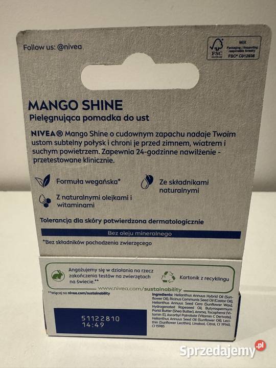 Balsam do ust pomadka Nivea Strawberry dwupak wielkopolskie Poznań