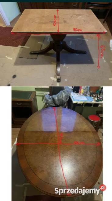 Duży stół z litego drewna 6 krzeseł skóra 160cm Żywiec sprzedam