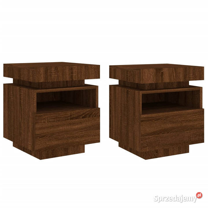 Szafki nocne z LED 2 brązowy dąb 40x39x485 Warszawa sprzedam