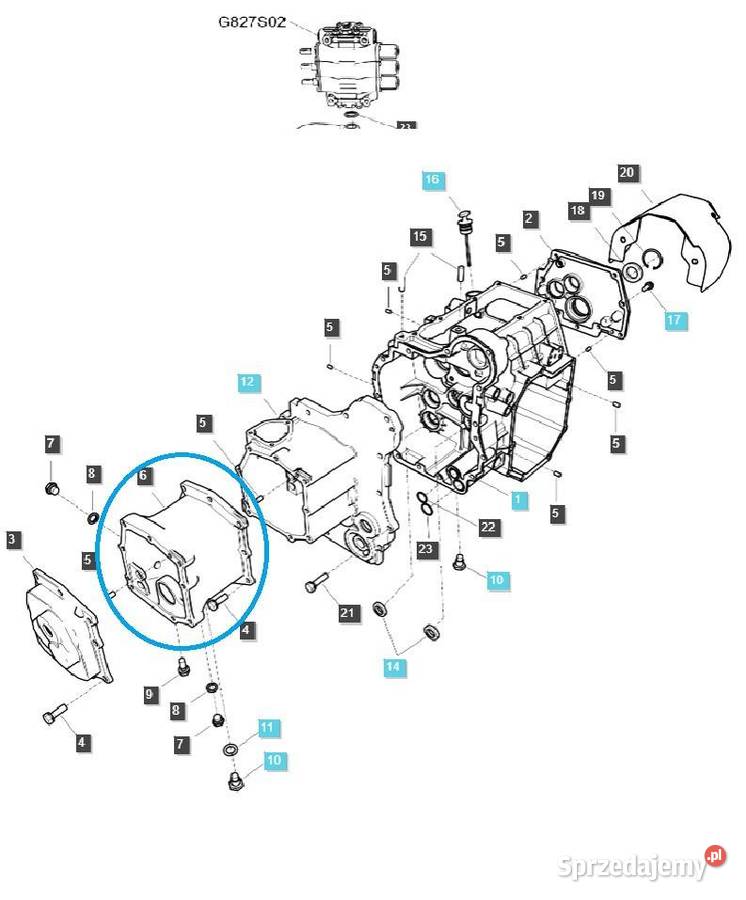 Korpus skrzyni biegów TRG280 LS Tractor 40292756 Tajęcina
