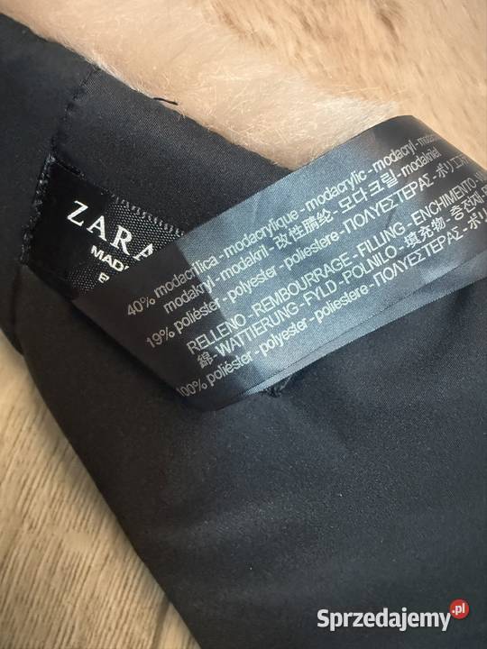 ZARA Długi różowy futrzany kołnierz etola z Kraków