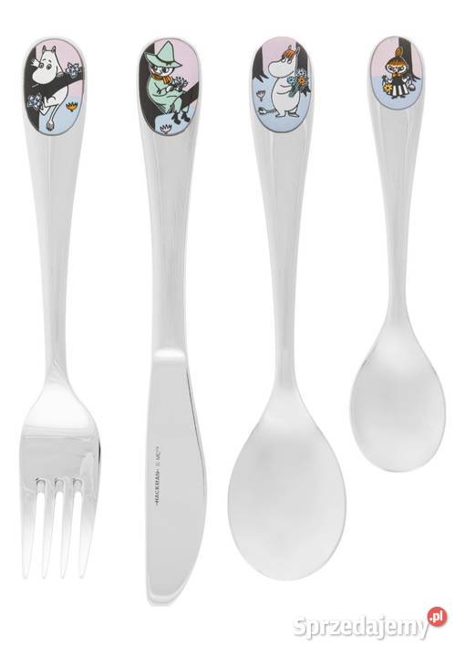 MUMINKI sztućce dzieci Przyjaciele zestaw 4 el małopolskie Jasień