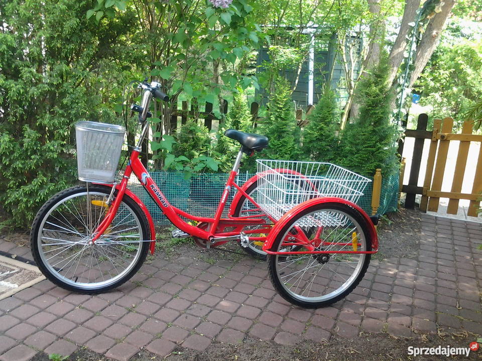 Rower trójkołowy 24 KAMRAD kolor czerwony nowy