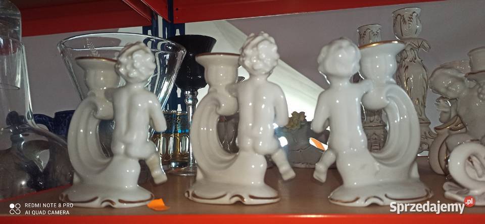 Białe świeczniki z Puto porcelana Bez sygnatury Gdańsk
