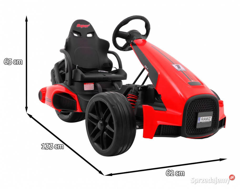 Gokart na akumulator Bolid XR1 dzieci Czerwony Łopuszno