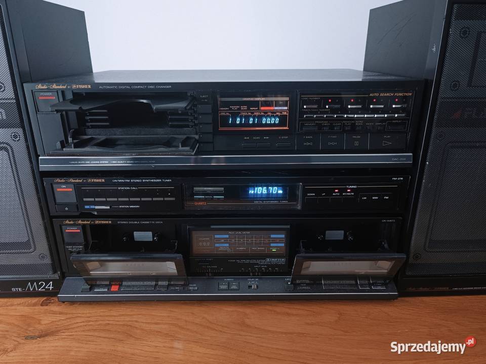 Wieża HiFi Fisher vintage magnetofon kasetowy Lubań