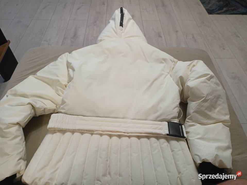 Kremowa kurtka puchowa PUFFER oversize M 38 ecru