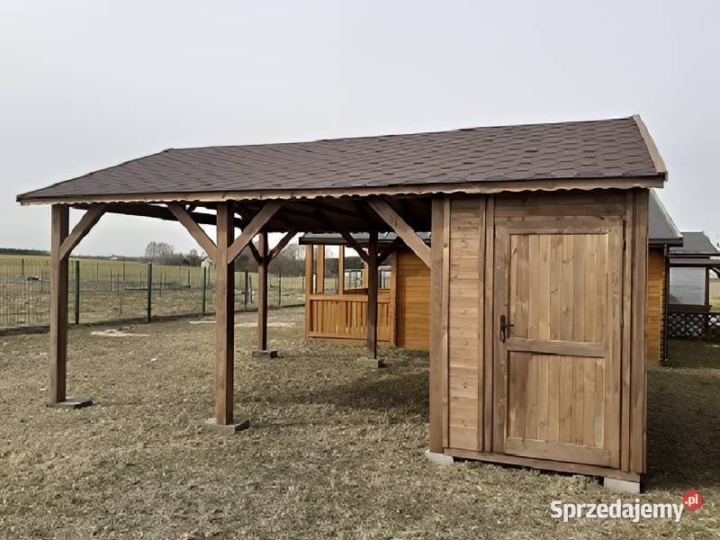 Wiata garażowa 3 drewniana 45x6m pomieszczenie śląskie sprzedam