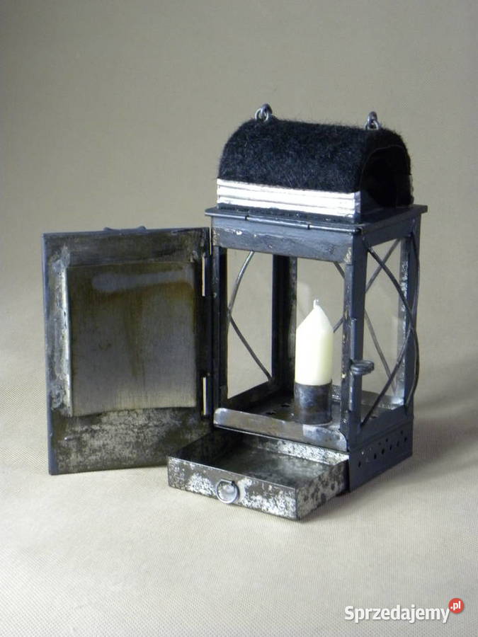 Stara niemiecka strażacka lampa lampka świecowa Legnica