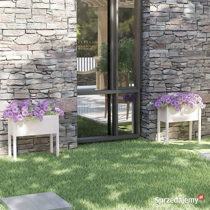 vidaXL Donice ogrodowe 2 białe 70x31x70 mazowieckie Warszawa