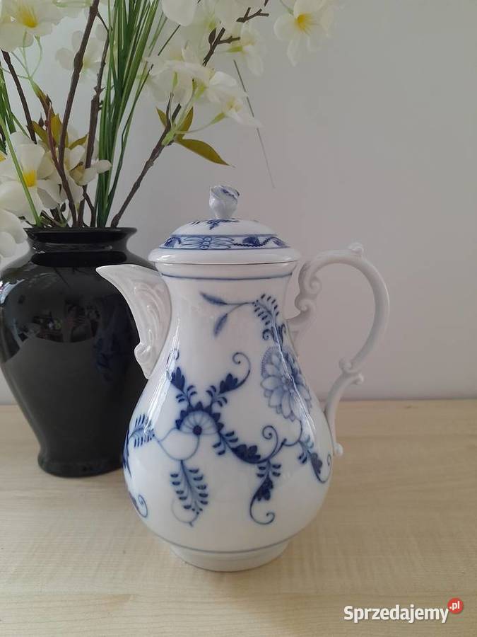 Porcelanowy dzbanek Meissen wzór cebulowy Antyki, Sztuka, Kolekcje Bogatynia
